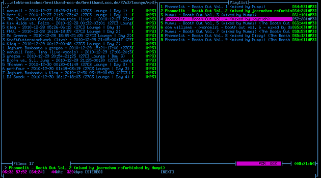 moc music on console audio player screenshot